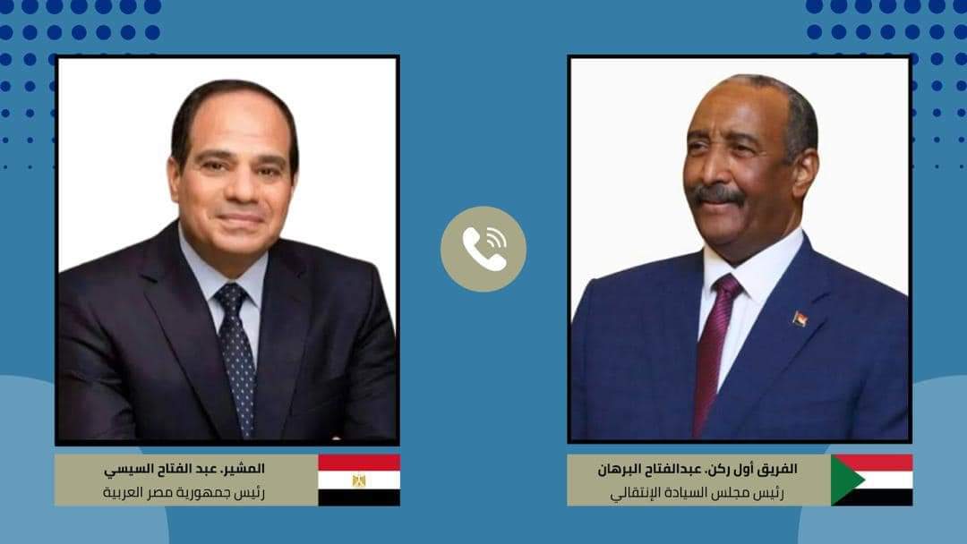 البرهان  يتلقى اتصالاً من الرئيس المصري بمناسبة عيد الفطر المبارك
