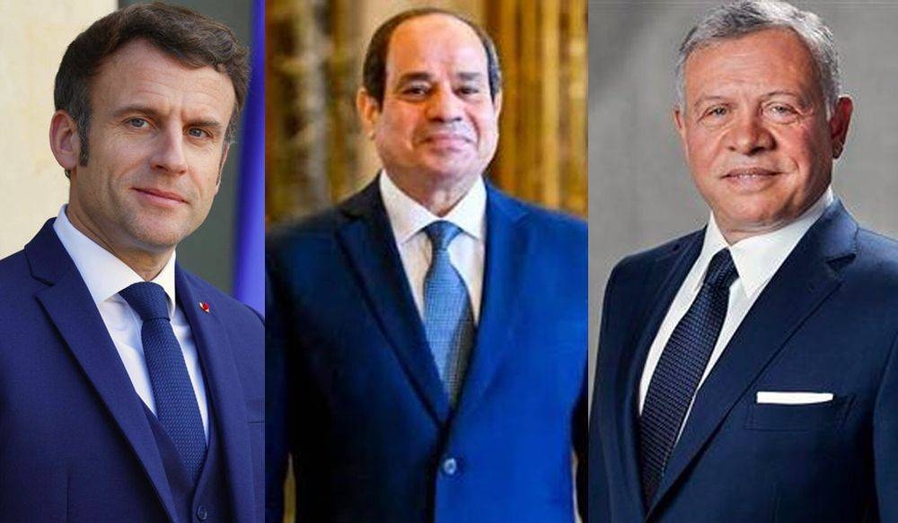 الملك والرئيسان المصري والفرنسي في مقالة مشتركة: يجب وقف إطلاق النار في غزة الآن